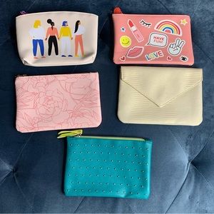 Ipsy makeup bags lot of 5 cosmetic pouches new